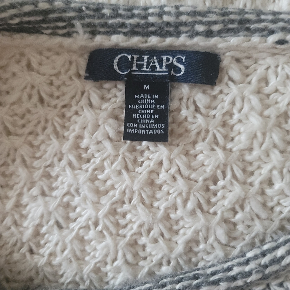 Chaps Chunky Knit Patchwork Pullover Sweater Size… - image 5